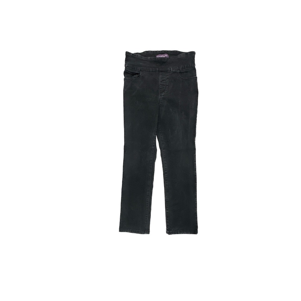 Gloria Vanderbilt Amanda Jeans Womens 10P Black Pull On Straight Leg Petite